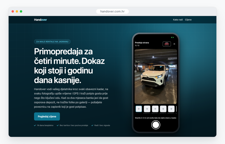 Handover web aplikacija
