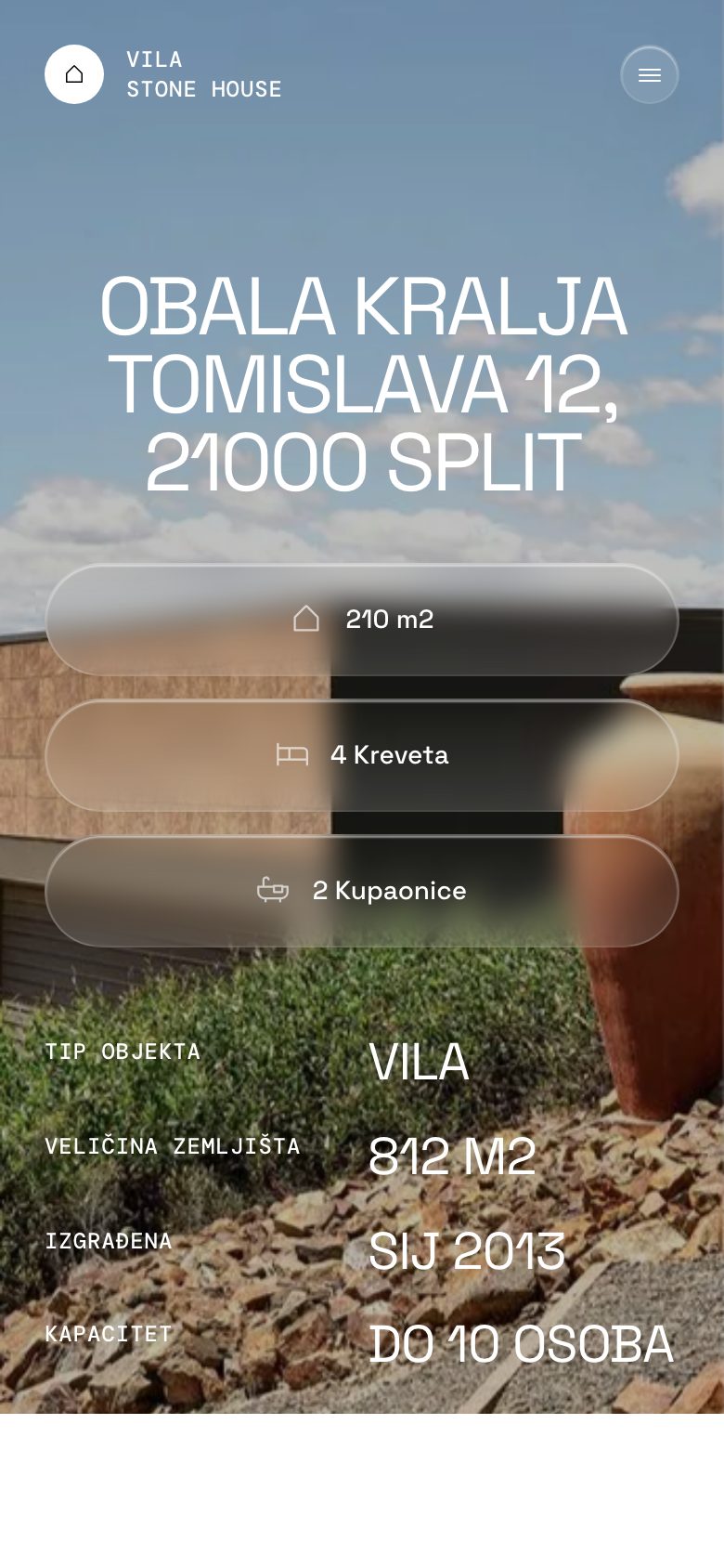 Villa Stone House predložak — prikaz na mobitelu